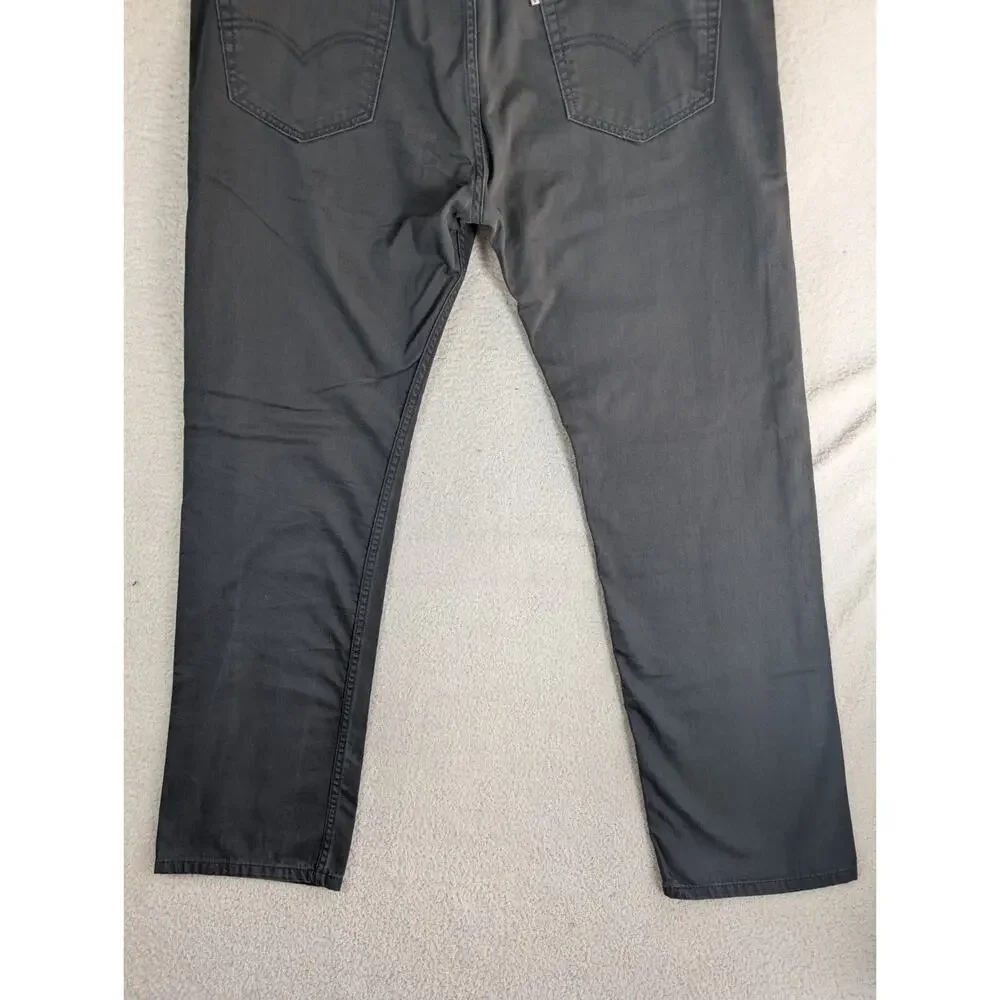 Levis 505 Jeans Mens 38x32 Black Regular Fit Straight Leg Dark Wash Denim Cotton